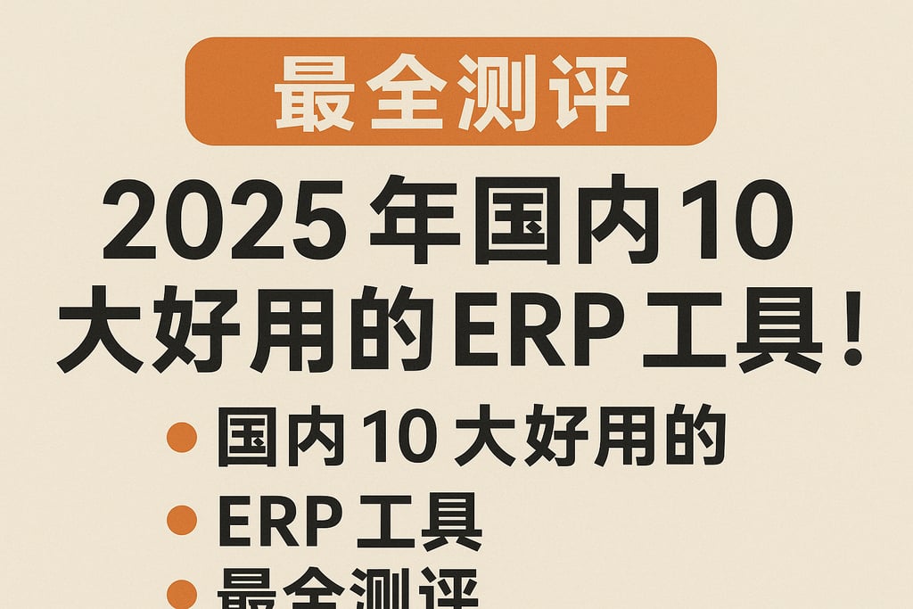 最全测评，2025 年国内 10 大好用的 ERP 工具！